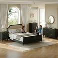 thumbnail image 4 of GIKPAL Bedroom Furniture Set - Includes 6 Drawer Dresser & 5 Drawer Dresser & 3 Drawer Nightstand Set of 2 with USB, Boho Dresser and Nightstand Sets, Black, 4 of 13