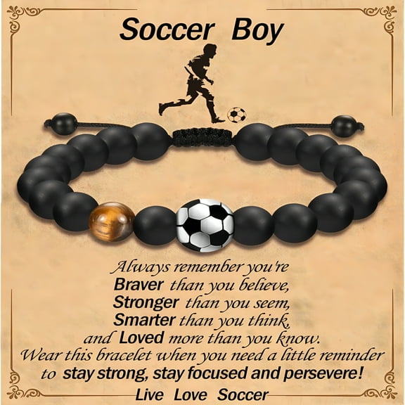 DESIGNICE Soccer Football Basketball Baseball Hockey Bracelet Gifts for Boys Players Team Lovers Son Grandson Brother Nephew Friend as Birthday/Valentines Day/Graduation/Back to School