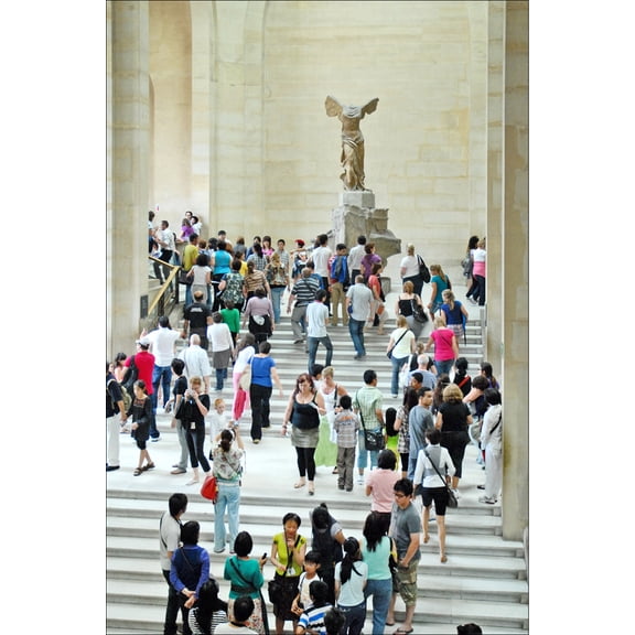 24x36 gallery poster, Tourists the Louvre art museum