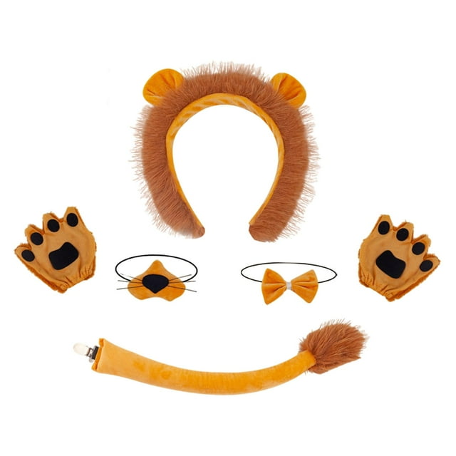 Conjunto de disfraz de león para Halloween 4 piezas con guantes Perfecl