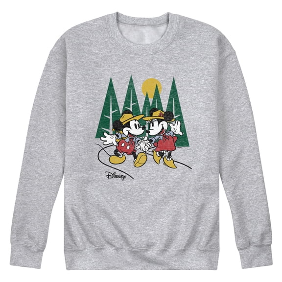 Disney - Mickey & Friends - Mickey & Minnie Take a Hike - Men's Crew Neck Fleece Pullover