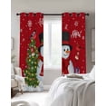 thumbnail image 2 of Christmas Red Blackout Curtains 54 Inch Length 2 Panels Set for Living Room Bedroom, Xmas Snowman Pine Tree Cardinal Bird Snowflake Room Darkening Window Curtains Thermal Black Out Curtain 52"x54", 2 of 8