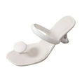 thumbnail image 2 of Viluyesy Sandals for Womens, Open Toe Mid Heels Clip Toe Summer Vacation Beach Slip-On Shoes White 8, 2 of 6