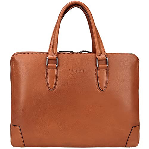 Banuce Full Grains Italian Leather Briefcase for Men Attache Case for Women Handbags Tote Bag Business Bags 