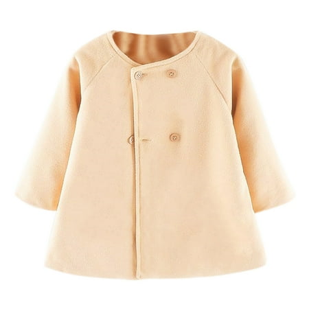 

Toddler Baby Boys Girls Coats Fall Winter Kids Solid Long Sleeve Button Cape Type Clothes Coats Tops Size 12-18 Months