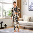 thumbnail image 3 of Adult Christmas Onesie Golden Dalmatian Adult Zipper One-Piece Pajamas Unisex Pajamas with Pockets, 3 of 6
