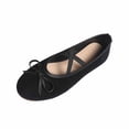 thumbnail image 5 of Xucatan Women's Round Toe Low Heel Flats with Crisscross Elastic Straps, Bow Detail Soft Faux Leather Slip On Shoes, Breathable Comfortable Flats for Daily Walking and Casual Wear Gift, 5 of 9