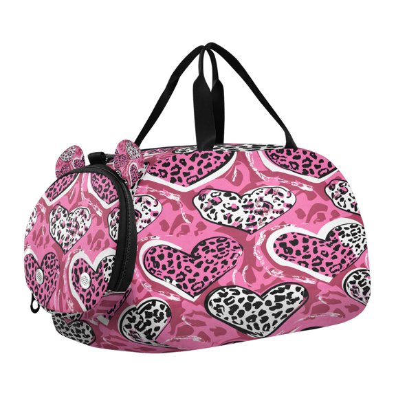 DIXRUYEE Many Heart Scale Duffel Bag With Ventilated Shoe Pocket & Adjustable Strap for Gym, Dance & Travel