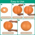 thumbnail image 3 of Uxcell 3Pcs Round Paper Lanterns Paper Lantern Party Decorations Orange 16 inch, 3 of 7