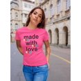 thumbnail image 2 of Made With Love Colorful Tags Shaped T-Shirt Women -Image by Shutterstock, Female x-Large, 2 of 4