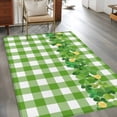 thumbnail image 2 of Kitchen Mats for Floor 3x5 Ft, St. Patrick's Day Non Slip Area Rugs for Kitchen Bedroom Entryway, Shamrock Grasses Sage Green Plaid Washable Carpet Runner Rug Floor Mats for Bedroom Home Decor, 2 of 8
