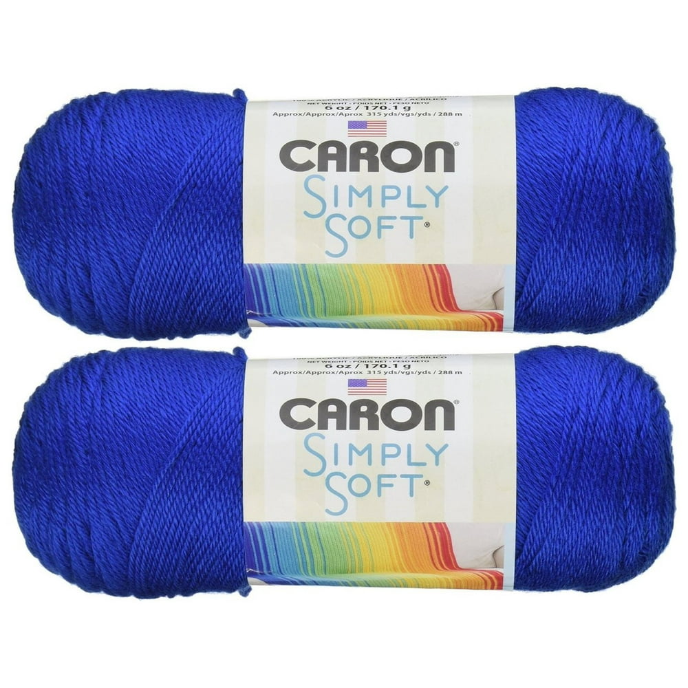 Bulk Buy: Yarn Solids (2-pack) (Royal Blue), 2 skeins of Caron simply ...