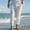 White, variant on ZZwxWA Men's Linen Trousers Lightweight Loose Fit Bottoms Casual Beach Pants Breathable Summer Relaxed Style 50% Off Clear