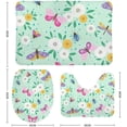 thumbnail image 2 of Non-Slip 3 Piece Bathroom Rug Set Multicolored Butterflies Soft Contour Rug + Toilet Lid Cover + Bath Mat Bathroom Decor, 2 of 3