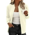 thumbnail image 2 of XPMWRP Women's Solid Color Zip Up Cropped Quilted Jacket Loose Long Sleeve Lapel Lightweight Coat Casual Coarse Knitted Baseball Jacket Beige XXL, 2 of 8