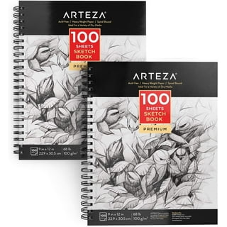 Arteza Art Sketchbook, 5.5x8.5, 100 Sheets of Drawing Paper - 3 Pack