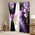 thumbnail image 3 of Castle Fairy Flying Butterfly Girl Boy Black Out Curtains,Chic Purple Flowers Curtains Pack of 2 (42x63 Each),Dreamy Princess Bedroom Curtains,Lightweight Room Decor, 3 of 6