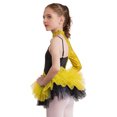 thumbnail image 2 of TTAO Kids Girls Sequins Ballet Jazz Latin Dance Dress Oblique Shoulder Gymnastics Leotards Tutu Skirt Gold 12, 2 of 7