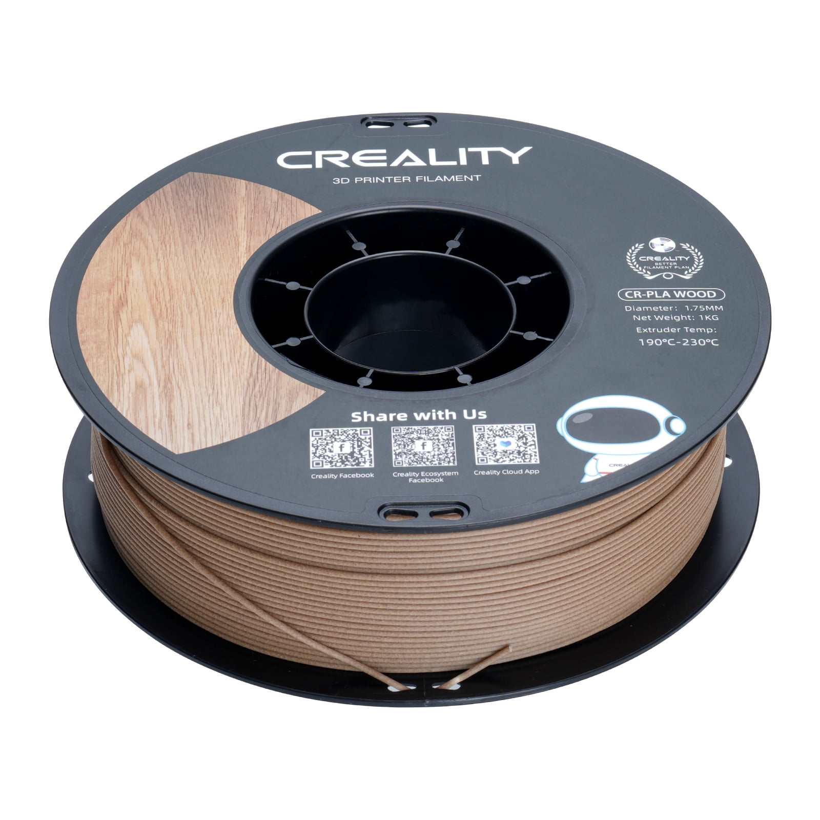 5 Pack Creality CR-PLA Wood Filament 1.75mm Exquisite Wood Texture Environmentally Friendly Materials Low Shrinkage