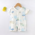 thumbnail image 2 of KPOPLK 0-24 Months Unisex Baby Romper with Cartoon Print Short Sleeve Cotton Jumpsuit Soft Bodysuit Clothes One-Piece Size 0-6 Months,Sky Blue, 2 of 4