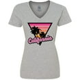 thumbnail image 3 of Inktastic California with Triangle and Palm Trees Women's V-Neck T-Shirt, 3 of 5