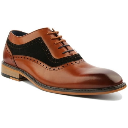 

JUSTINREESS Pearce Men s Two Tone Leather Lace Up Formal Shoes In Brown Size 13