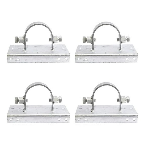 Chain Fence 2 1/2" [2 3/8" OD] x 6" Wood to Steel Post Adapters | Adapter Brackets | Wood Fence Steel Post Bracket (Pack of 4)