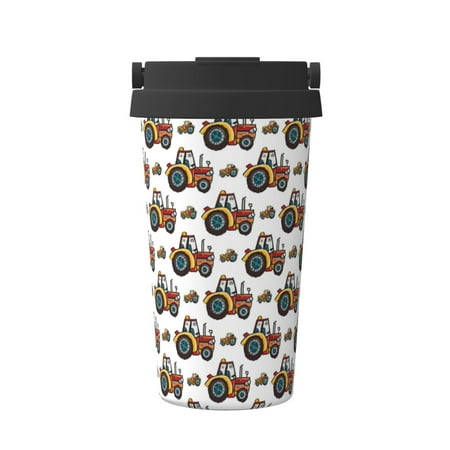 

Pofeuu Cartoon Tractor Print Coffee Mug Iced Coffee Tumbler Cup Double Wall Vacuum Leak-Proof Thermos Mug CoffeeThermos Travel Mug