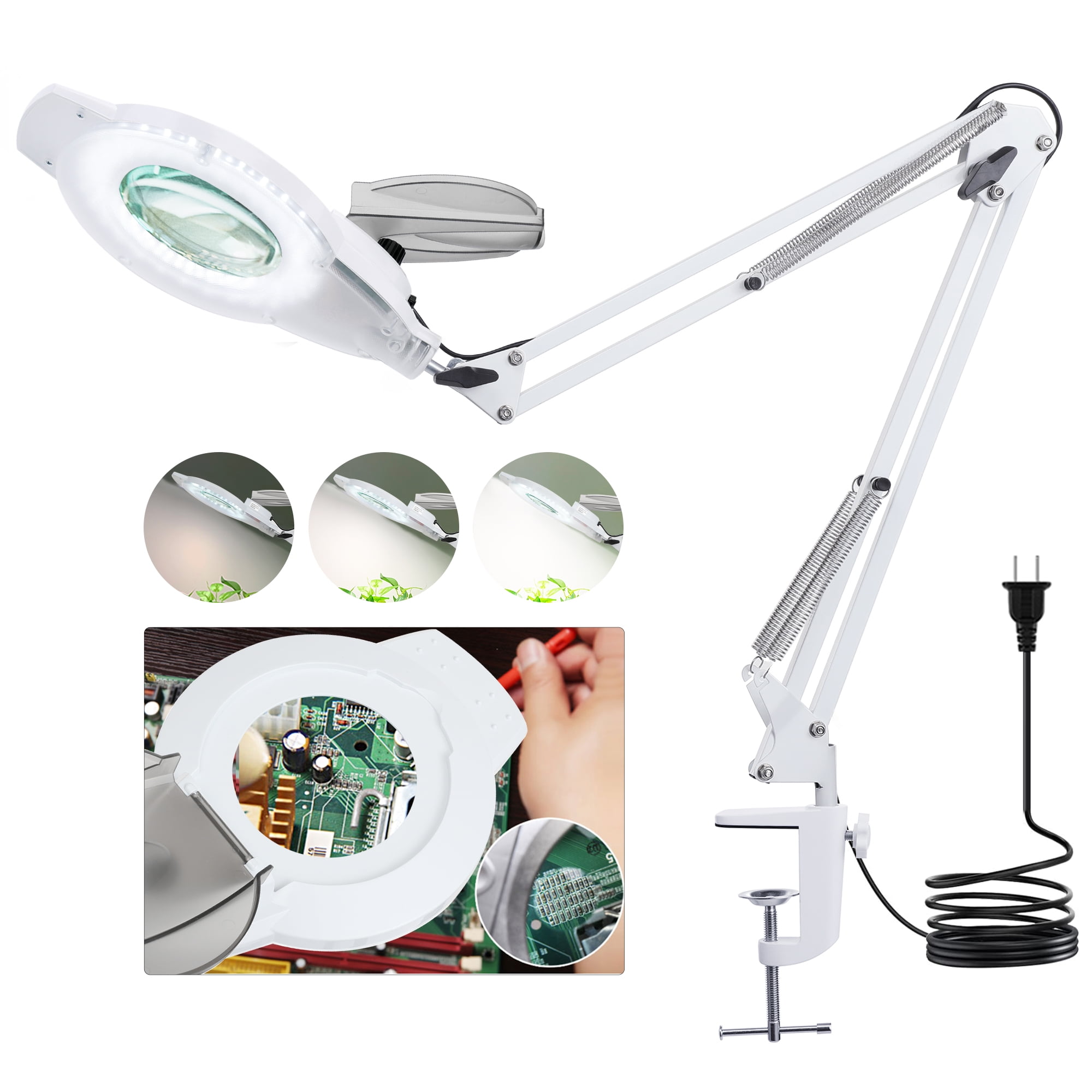 10X LED Magnifying Lamp with Clamp, KIRKAS 2,200 Lumens Dimmable