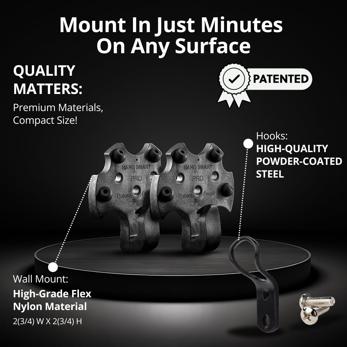 HangSmart NO STUD TV Mount | Holds up to 115 LBS and up to 100" TV
