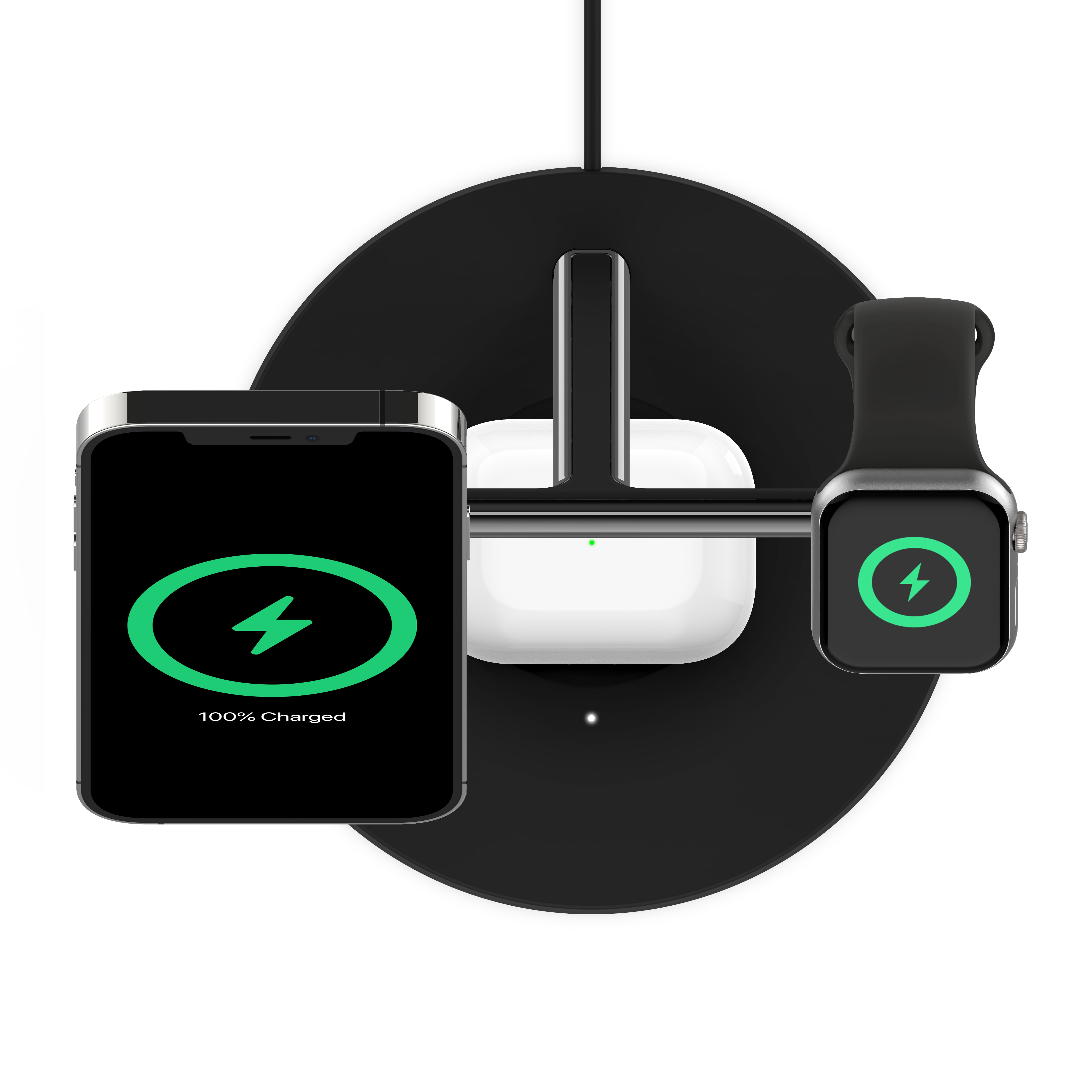  Belkin MagSafe 3-in-1 Wireless Charging Stand (Older 2021  Release) for Apple Watch, iPhone Series, AirPods - Black : Everything Else