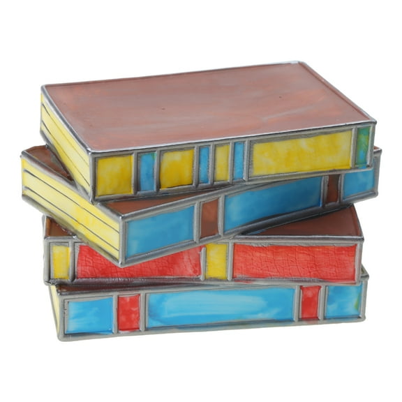 Apooke Iluminación de Lámpara de Libros Apilada de Vidrio Teñido Contemporáneo para Su Espacio