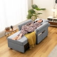 thumbnail image 2 of Costway Canapé-Lit Convertible 3-en-1 Fauteuil Inclinable Réglable Gris, 2 of 10