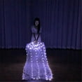 thumbnail image 4 of LED Belly Dance Silk Fan 1.8m Long Bamboos Silk Fans Veil Hand Made Silk Fan Belly Dance LED Fan Veil for Dance/Outdoor, 4 of 9