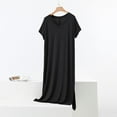 thumbnail image 2 of hotojiny Women's Sleepshirt Side Slit Sleep Dress Comfortable Modal Nightshirt Tshirt Long Sleeve Nightgown Sleepwear, 2 of 5