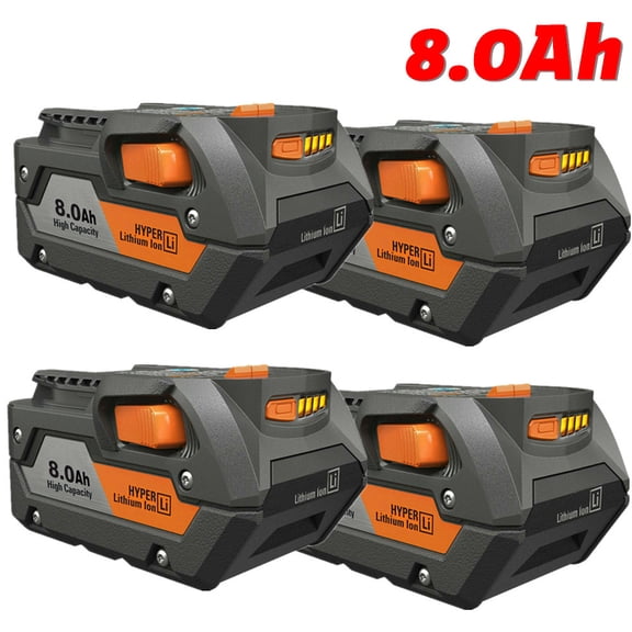 2PACK Compatible with Ridgid R840085 8.0Ah Hyper Lithium Battery Rigid 18V R840087 Power Tools US