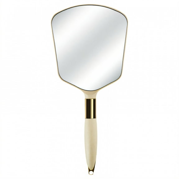 RAGUPEL Hand Mirror Unique Handle Design Hand Mirror Ideal for Travel Make Up Mirror Light Yellow