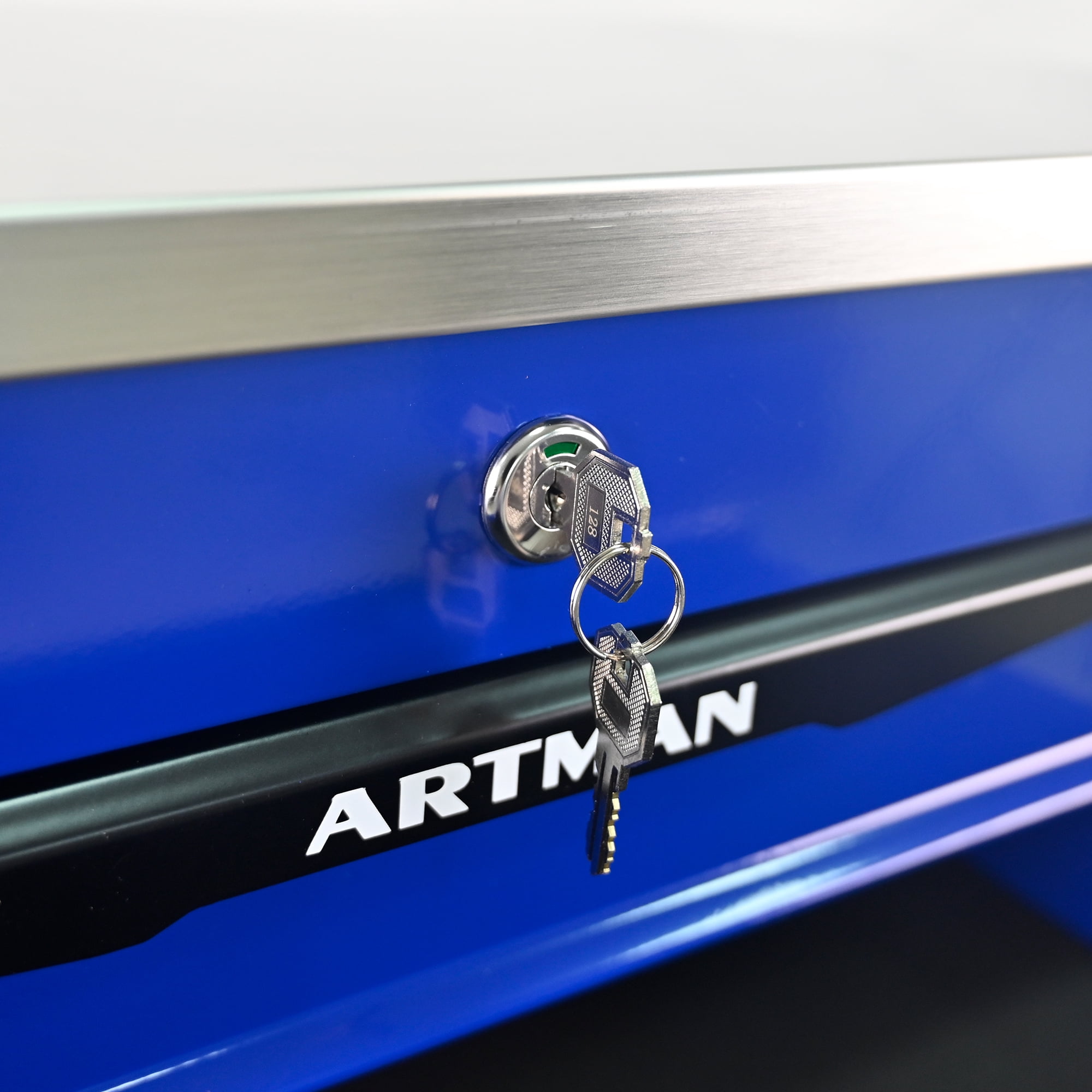 ARTMAN 4 Drawers Steel Storage Rolling Tool Chest Cabinet Cart with Wheels and Stainless Steel Roof for Workshop Garage Warehouse