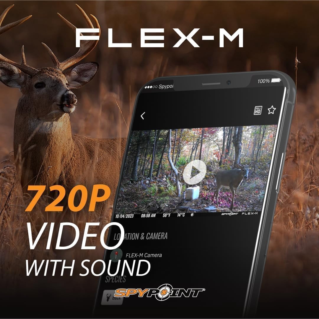 ZJQYDS Flex-M and SD Card Pack - Cellular Trail Cameras |Best Value in Hunting Accessories |No WiFi Needed & GPS-Enabled |Hunting Night Vision | IP65 Waterproof |28MP Photos, 720p Videos