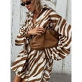 thumbnail image 6 of Women 2 Piece Short Sets Print Vacation Outfits Tops Resort Brown S, 6 of 7