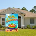 thumbnail image 2 of Amhnf Hello Summer Rainbow Bucket Beach Toys Garden Flag For Home Outdoor Garden Yard Decor 12x18 inch, 2 of 5