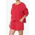 thumbnail image 3 of TheMogan Women's PLUS Cotton Terry Long Sleeve Oversized Top & Drawstring Shorts SET, 3 of 7
