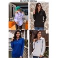 thumbnail image 3 of Chandails en Molleton à Manches Longues pour Femmes Col Quart 1/4 Zip Pull Décontracté Uni avec Poches (S-2TG), 3 of 6