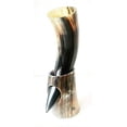 thumbnail image 2 of Tazas Vikingas de Cuerno para Bebidas 10 oz | Copas Hechas a Mano de Cuerno Real de 9"-12" para Ale, Vino, Cerveza, Cáliz Nórdico, Tanque, 2 of 3
