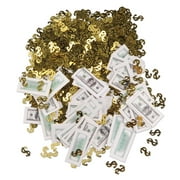 Beistle Big Bucks CORNET Print-Fetti Money Table Confetti, Pretend Tabletop Decor For Awards Casino Night Party Supplies, 1.5 Ounces