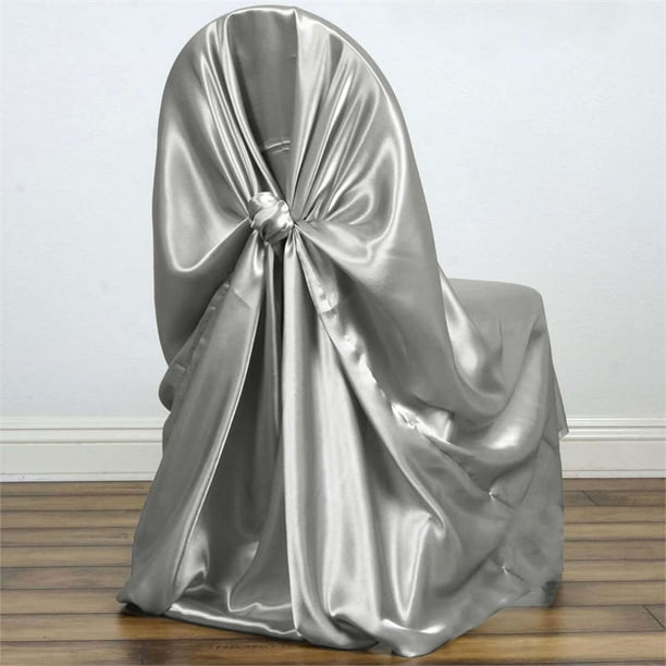 Efavormart Purple Chair Covers For Party 50 PCS Universal Satin