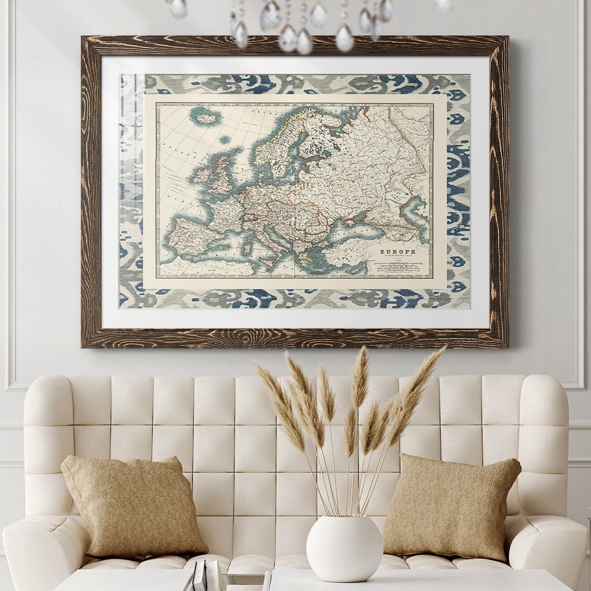 Bordered Map of Europe-Premium Framed Print - Ready to Hang