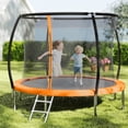 thumbnail image 2 of Gymax Outdoor Trampoline w/Safety Enclosure Net & Anti-Rust Galvanized Steel Frame Orange, 2 of 10
