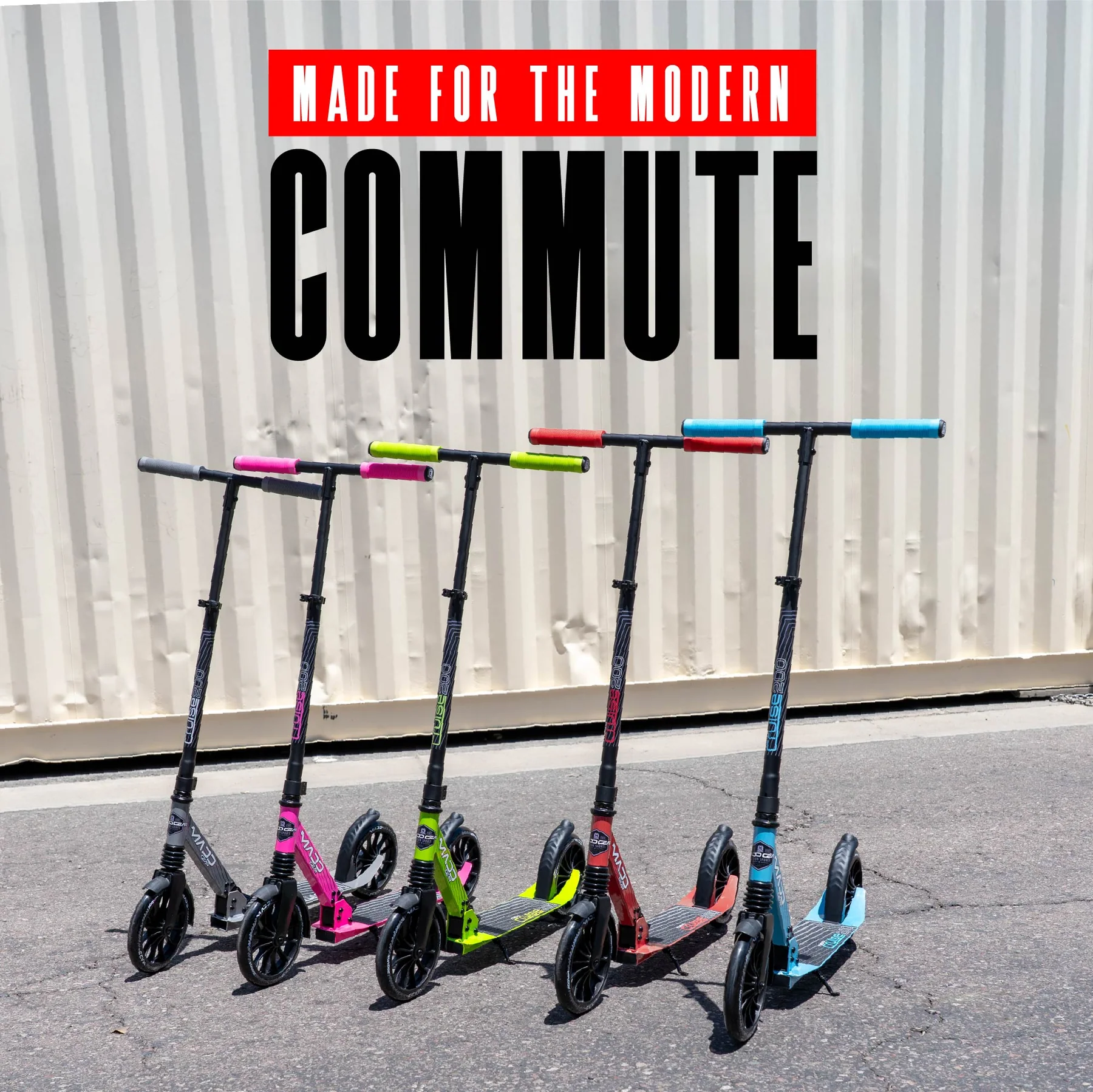 MADD GEAR METRO 250 - BLACK / BLUE FOLDING COMMUTER SCOOTER WITH ADJUSTABLE BAR