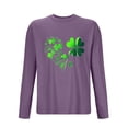 thumbnail image 2 of St Patricks Day Shirts Men Long Sleeve Funny Green Heart Shamrock St. Patricks Printed Tee Causal Round Neck Tops, 2 of 4